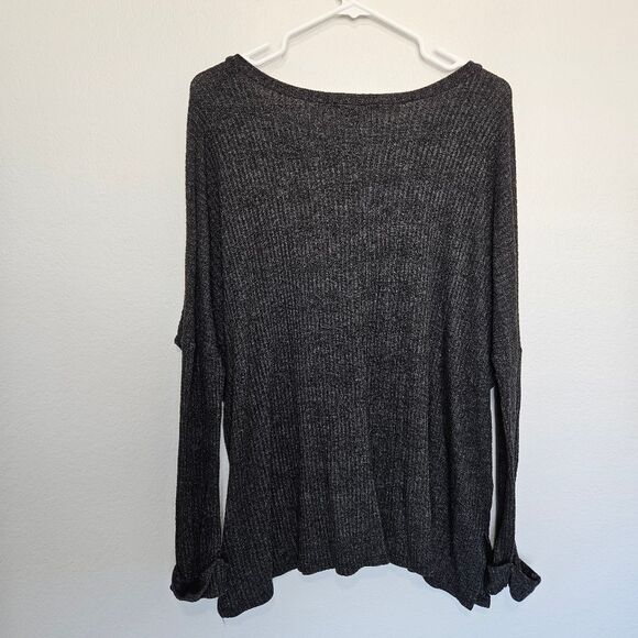 Carly Jean Los Angeles | Ribbed Knit Oversized Pullover Top, Womens XS - Picture 4 of 4